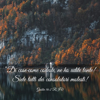 Picture 03 - Giobbe 16:2 RIV - “Di cose come codeste, ne ho udite tante! Siete - Bible Verse Picture