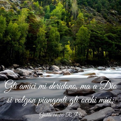 Picture 03 - Giobbe 16:20 RIV - Gli amici mi deridono, ma a Dio si volgon - Bible Verse Picture
