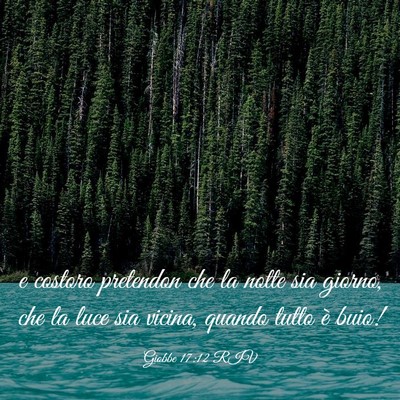 Picture 03 - Giobbe 17:12 RIV - e costoro pretendon che la notte sia giorno, che - Bible Verse Picture