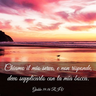 Picture 03 - Giobbe 19:16 RIV - Chiamo il mio servo, e non risponde, devo - Bible Verse Picture