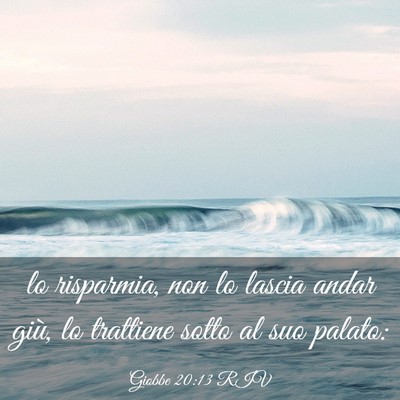 Picture 03 - Giobbe 20:13 RIV - lo risparmia, non lo lascia andar giù, lo - Bible Verse Picture
