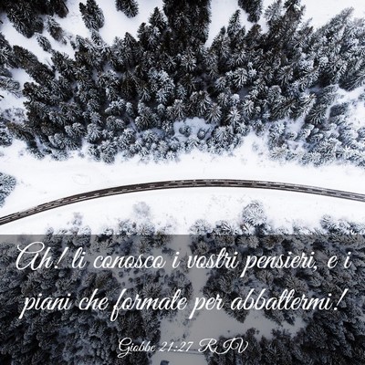 Picture 03 - Giobbe 21:27 RIV - Ah! li conosco i vostri pensieri, e i piani che - Bible Verse Picture