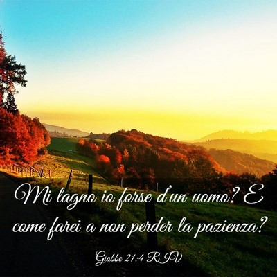 Picture 03 - Giobbe 21:4 RIV - Mi lagno io forse d’un uomo? E come farei a non - Bible Verse Picture