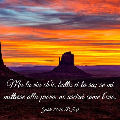 Picture 03 - Giobbe 23:10 RIV - Ma la via ch’io batto ei la sa; se mi mettesse - Bible Verse Picture
