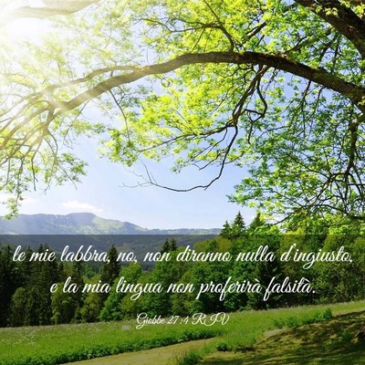 Picture 03 - Giobbe 27:4 RIV - le mie labbra, no, non diranno nulla - Bible Verse Picture