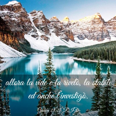 Picture 03 - Giobbe 28:27 RIV - allora la vide e la rivelò, la stabilì ed anche - Bible Verse Picture