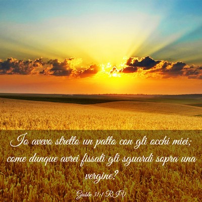 Picture 03 - Giobbe 31:1 RIV - Io avevo stretto un patto con gli occhi miei; - Bible Verse Picture