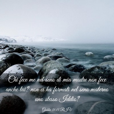 Picture 03 - Giobbe 31:15 RIV - Chi fece me nel seno di mia madre non fece anche - Bible Verse Picture