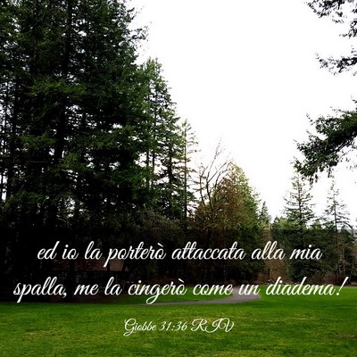 Picture 03 - Giobbe 31:36 RIV - ed io la porterò attaccata alla mia spalla, me - Bible Verse Picture