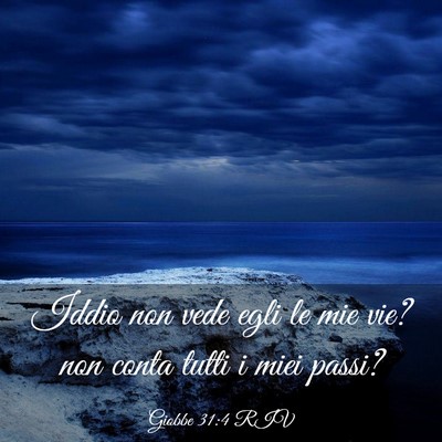 Picture 03 - Giobbe 31:4 RIV - Iddio non vede egli le mie vie? non conta tutti i - Bible Verse Picture