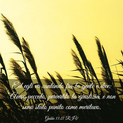 Picture 03 - Giobbe 33:27 RIV - Ed egli va cantando fra la gente e dice: “Avevo - Bible Verse Picture