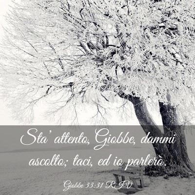 Picture 03 - Giobbe 33:31 RIV - Sta’ attento, Giobbe, dammi ascolto; taci, ed - Bible Verse Picture