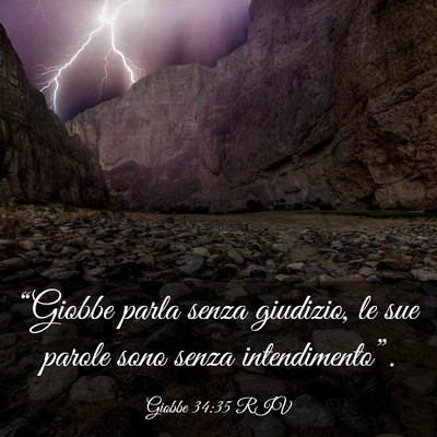 Picture 03 - Giobbe 34:35 RIV - “Giobbe parla senza giudizio, le sue parole - Bible Verse Picture