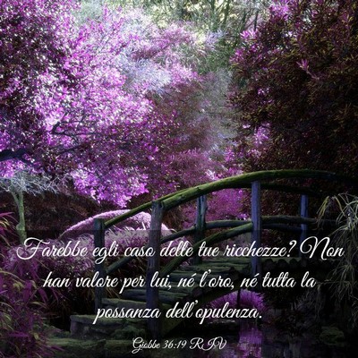 Picture 03 - Giobbe 36:19 RIV - Farebbe egli caso delle tue ricchezze? Non han - Bible Verse Picture