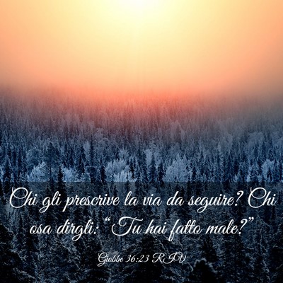 Picture 03 - Giobbe 36:23 RIV - Chi gli prescrive la via da seguire? Chi osa - Bible Verse Picture
