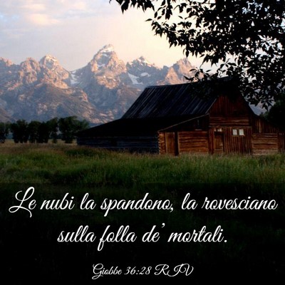 Picture 03 - Giobbe 36:28 RIV - Le nubi la spandono, la rovesciano sulla folla - Bible Verse Picture