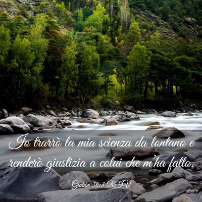Picture 03 - Giobbe 36:3 RIV - Io trarrò la mia scienza da lontano e renderò - Bible Verse Picture