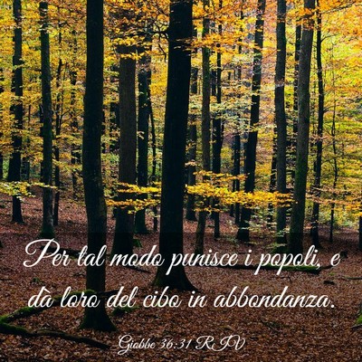 Picture 03 - Giobbe 36:31 RIV - Per tal modo punisce i popoli, e dà loro del - Bible Verse Picture