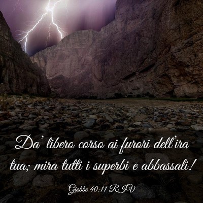 Picture 03 - Giobbe 40:11 RIV - Da’ libero corso ai furori dell’ira tua; mira - Bible Verse Picture