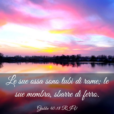 Picture 03 - Giobbe 40:18 RIV - Le sue ossa sono tubi di rame; le sue membra, - Bible Verse Picture