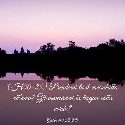 Picture 03 - Giobbe 41:1 RIV - (H40-25) Prenderai tu il coccodrillo all’amo? - Bible Verse Picture