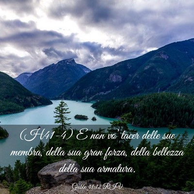 Picture 03 - Giobbe 41:12 RIV - (H41-4) E non vo’ tacer delle sue membra, della - Bible Verse Picture