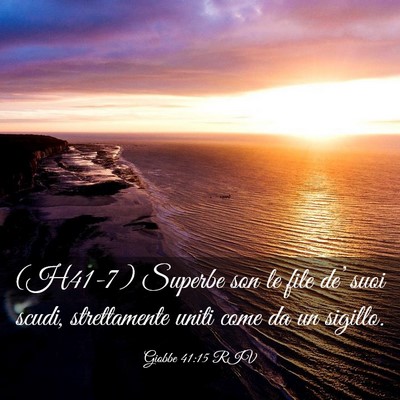 Picture 03 - Giobbe 41:15 RIV - (H41-7) Superbe son le file de’ suoi scudi, - Bible Verse Picture