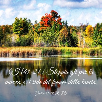 Picture 03 - Giobbe 41:29 RIV - (H41-21) Stoppia gli par la mazza e si ride del - Bible Verse Picture
