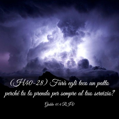 Picture 03 - Giobbe 41:4 RIV - (H40-28) Farà egli teco un patto perché tu lo - Bible Verse Picture