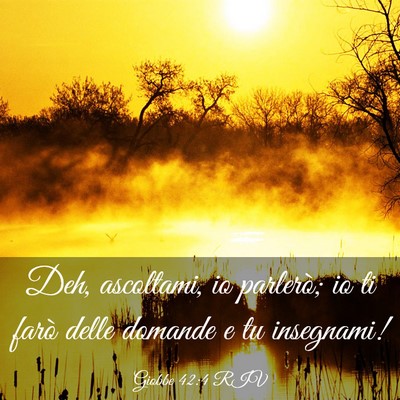 Picture 03 - Giobbe 42:4 RIV - Deh, ascoltami, io parlerò; io ti farò delle - Bible Verse Picture