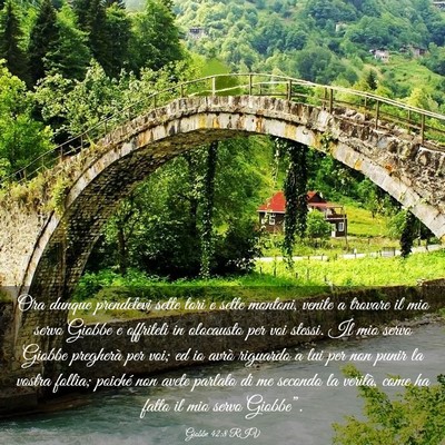 Picture 03 - Giobbe 42:8 RIV - Ora dunque prendetevi sette tori e sette montoni, - Bible Verse Picture