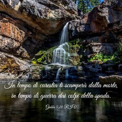 Picture 03 - Giobbe 5:20 RIV - In tempo di carestia ti scamperà dalla morte, in - Bible Verse Picture