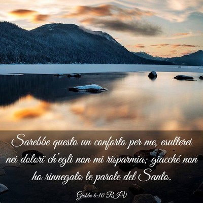 Picture 03 - Giobbe 6:10 RIV - Sarebbe questo un conforto per me, esulterei nei - Bible Verse Picture