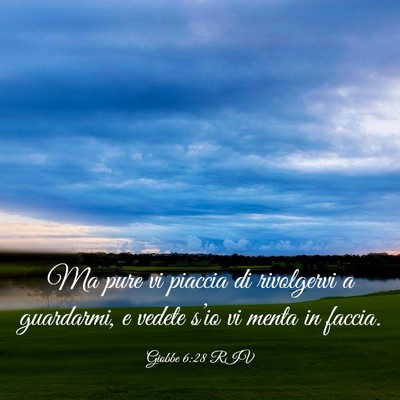 Picture 03 - Giobbe 6:28 RIV - Ma pure vi piaccia di rivolgervi a guardarmi, e - Bible Verse Picture