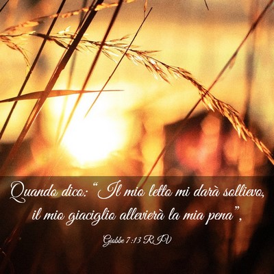 Picture 03 - Giobbe 7:13 RIV - Quando dico: “Il mio letto mi darà sollievo, - Bible Verse Picture
