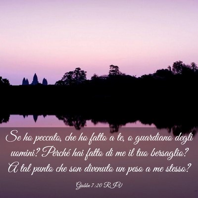 Picture 03 - Giobbe 7:20 RIV - Se ho peccato, che ho fatto a te, o guardiano - Bible Verse Picture