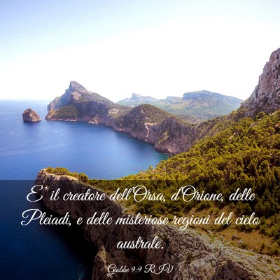 Picture 03 - Giobbe 9:9 RIV - E’ il creatore dell’Orsa, d’Orione, delle - Bible Verse Picture