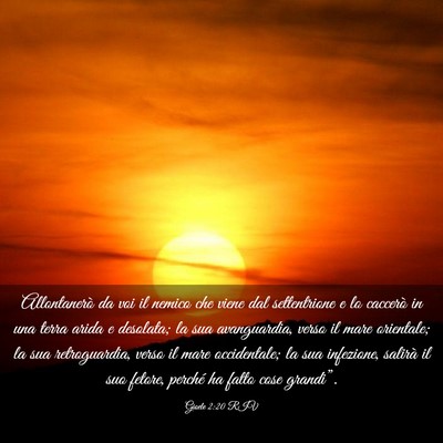Picture 03 - Gioele 2:20 RIV - Allontanerò da voi il nemico che viene dal - Bible Verse Picture