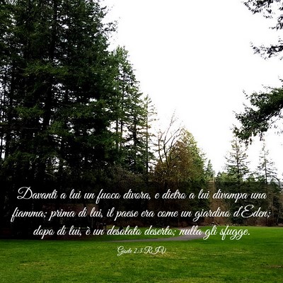 Picture 03 - Gioele 2:3 RIV - Davanti a lui un fuoco divora, e dietro a lui - Bible Verse Picture