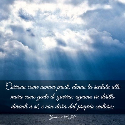 Picture 03 - Gioele 2:7 RIV - Corrono come uomini prodi, dànno la scalata alle - Bible Verse Picture