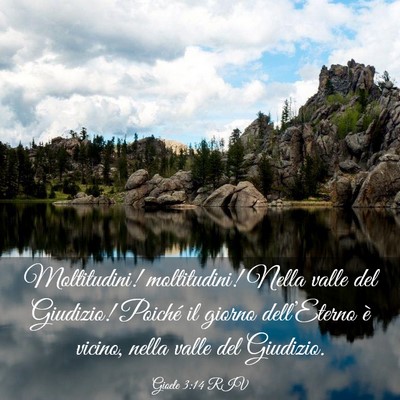 Picture 03 - Gioele 3:14 RIV - Moltitudini! moltitudini! Nella valle del - Bible Verse Picture