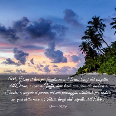 Picture 03 - Giona 1:3 RIV - Ma Giona si levò per fuggirsene a Tarsis, lungi - Bible Verse Picture