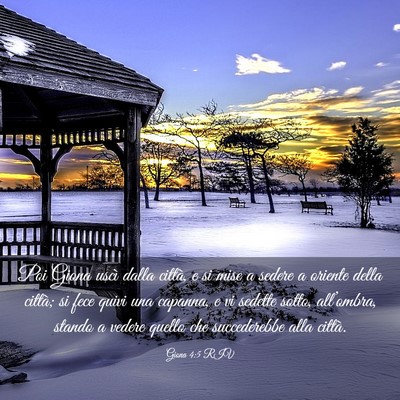 Picture 03 - Giona 4:5 RIV - Poi Giona uscì dalla città, e si mise a sedere - Bible Verse Picture