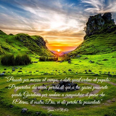 Picture 03 - Giosué 1:11 RIV - “Passate per mezzo al campo, e date - Bible Verse Picture