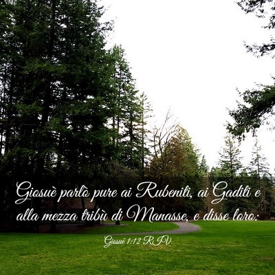 Picture 03 - Giosué 1:12 RIV - Giosuè parlò pure ai Rubeniti, ai Gaditi e alla - Bible Verse Picture