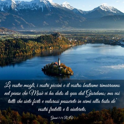 Picture 03 - Giosué 1:14 RIV - Le vostre mogli, i vostri piccini e il vostro - Bible Verse Picture