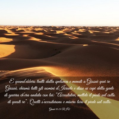 Picture 03 - Giosué 10:24 RIV - E quand’ebbero tratti dalla spelonca e menati a - Bible Verse Picture