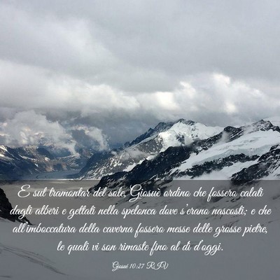 Picture 03 - Giosué 10:27 RIV - E sul tramontar del sole, Giosuè ordino che - Bible Verse Picture