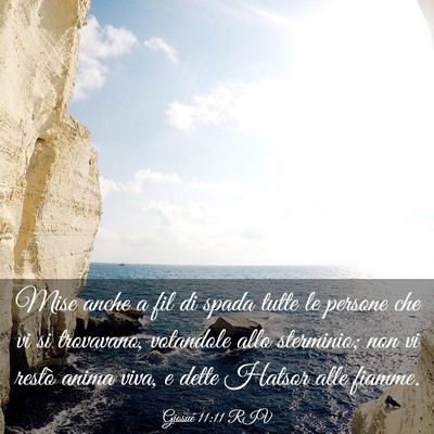 Picture 03 - Giosué 11:11 RIV - Mise anche a fil di spada tutte le persone che vi - Bible Verse Picture