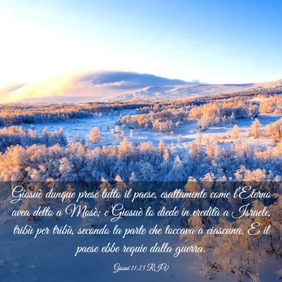 Picture 03 - Giosué 11:23 RIV - Giosuè dunque prese tutto il paese, esattamente - Bible Verse Picture